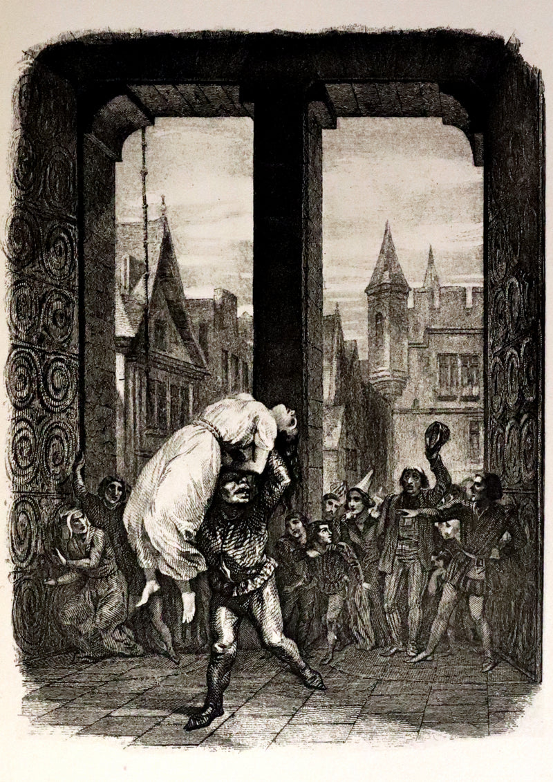 1897 Rare Victorian Book set - The Hunchback of Notre-Dame by Victor Hugo. Gothic.