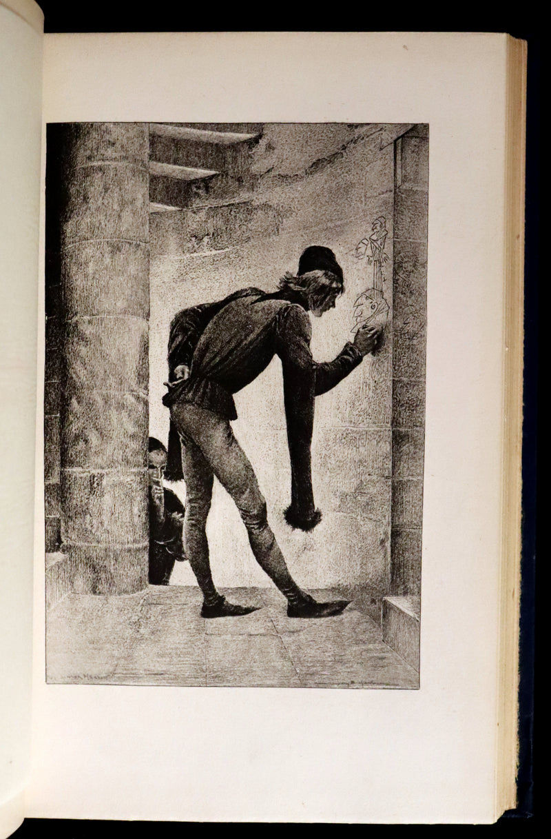 1897 Rare Victorian Book set - The Hunchback of Notre-Dame by Victor Hugo. Gothic.