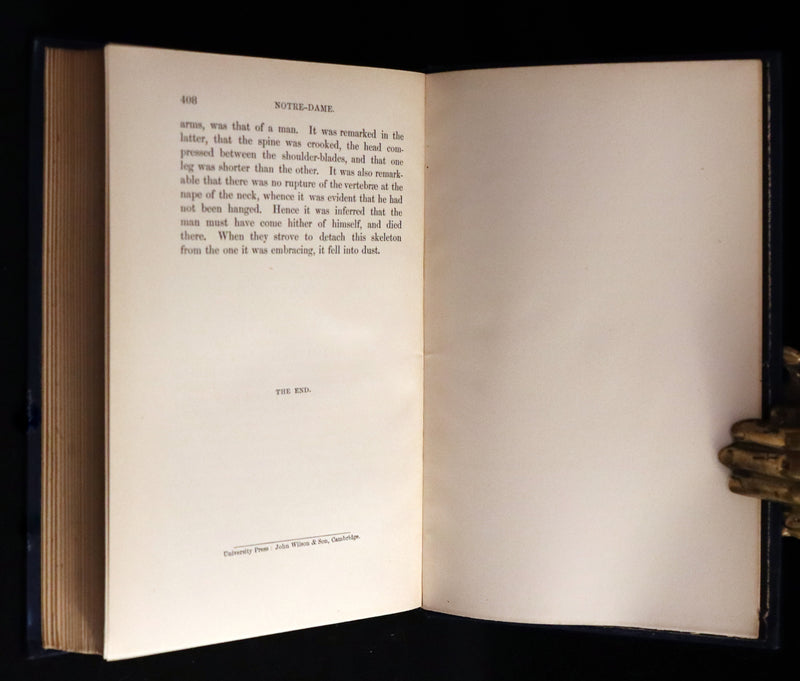 1897 Rare Victorian Book set - The Hunchback of Notre-Dame by Victor Hugo. Gothic.