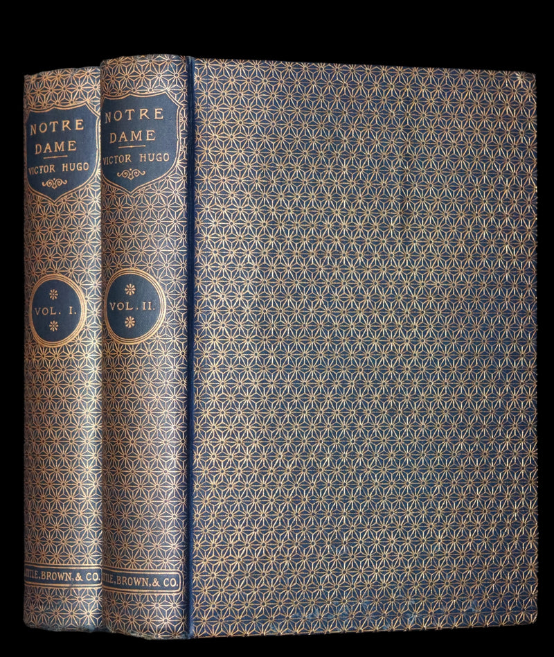 1897 Rare Victorian Book set - The Hunchback of Notre-Dame by Victor Hugo. Gothic.