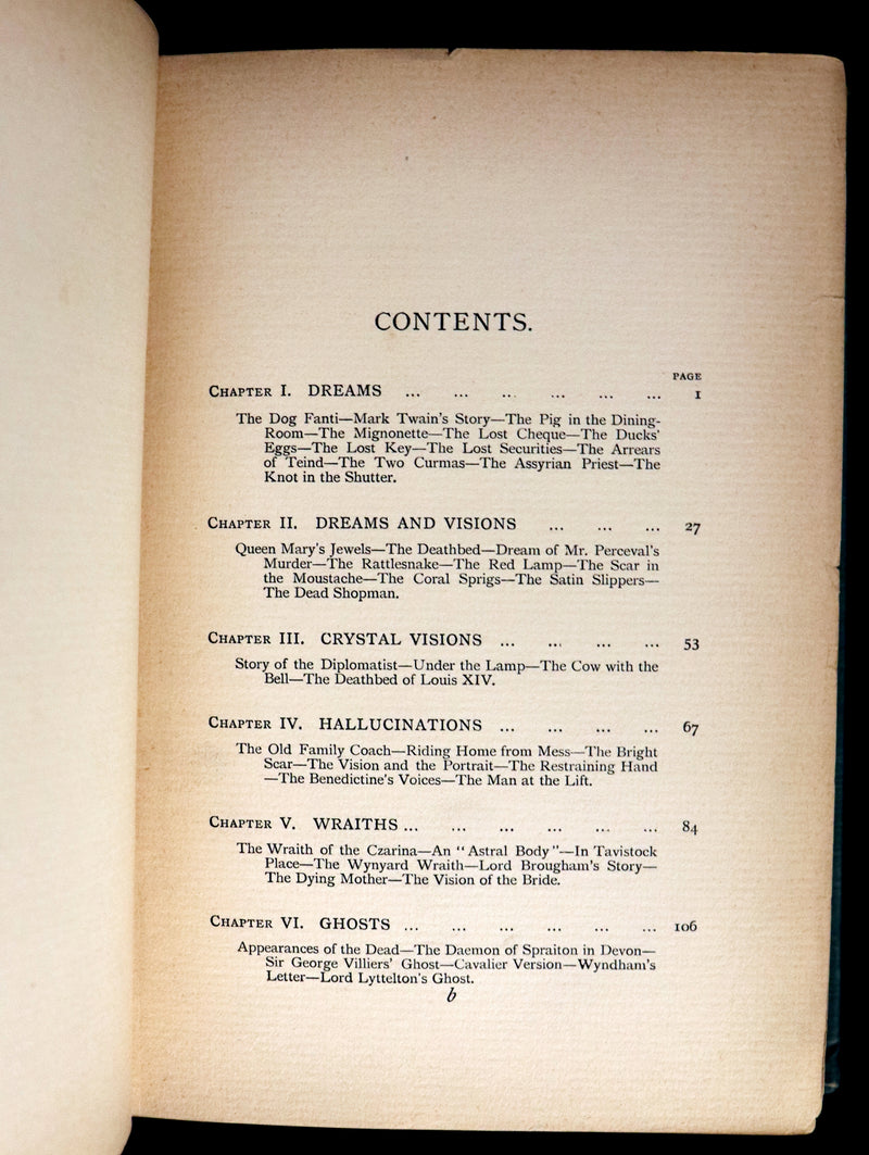 1897 Scarce First Edition - THE BOOK OF DREAMS AND GHOSTS by Andrew Lang.