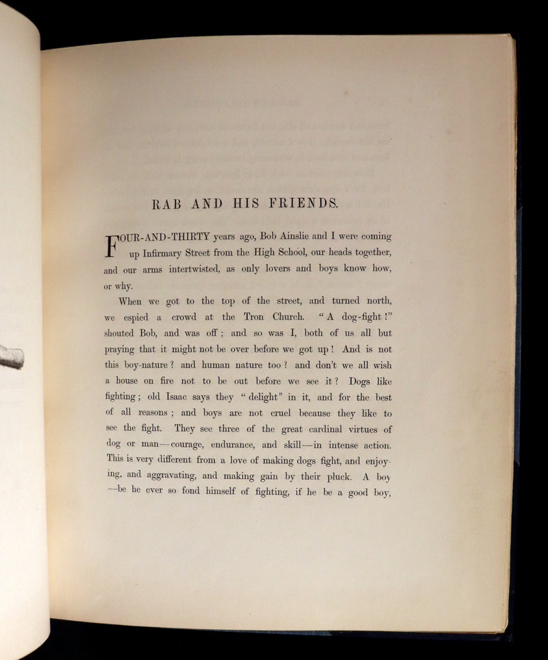 1862 Rare Dog Story in a Bayntun Binding - Rab and His Friends illustrated by Dr John Brown.