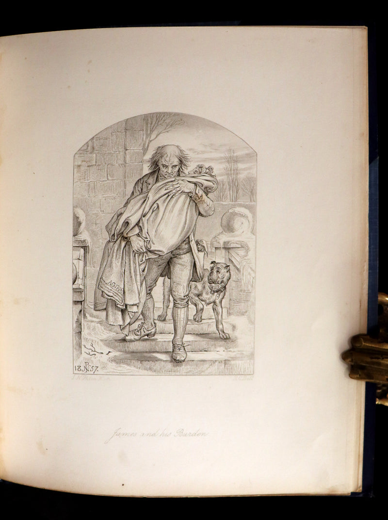 1862 Rare Dog Story in a Bayntun Binding - Rab and His Friends illustrated by Dr John Brown.