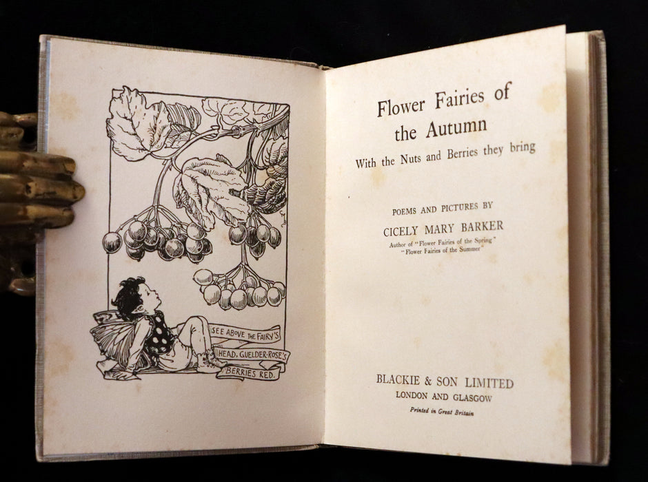 1930 Rare Book - Cicely Mary Barker - FLOWER FAIRIES OF THE AUTUMN.