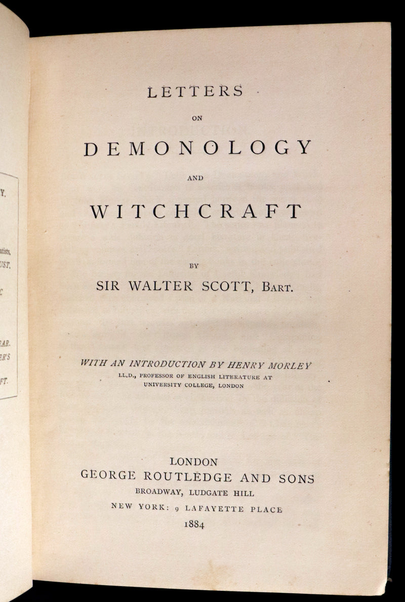 1884 Rare Edition  - Demonology & Witchcraft - WITCHES & FAIRIES by Sir Walter Scott.