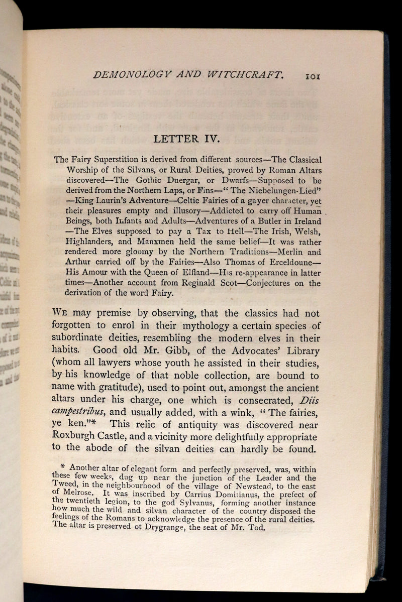 1884 Rare Edition  - Demonology & Witchcraft - WITCHES & FAIRIES by Sir Walter Scott.