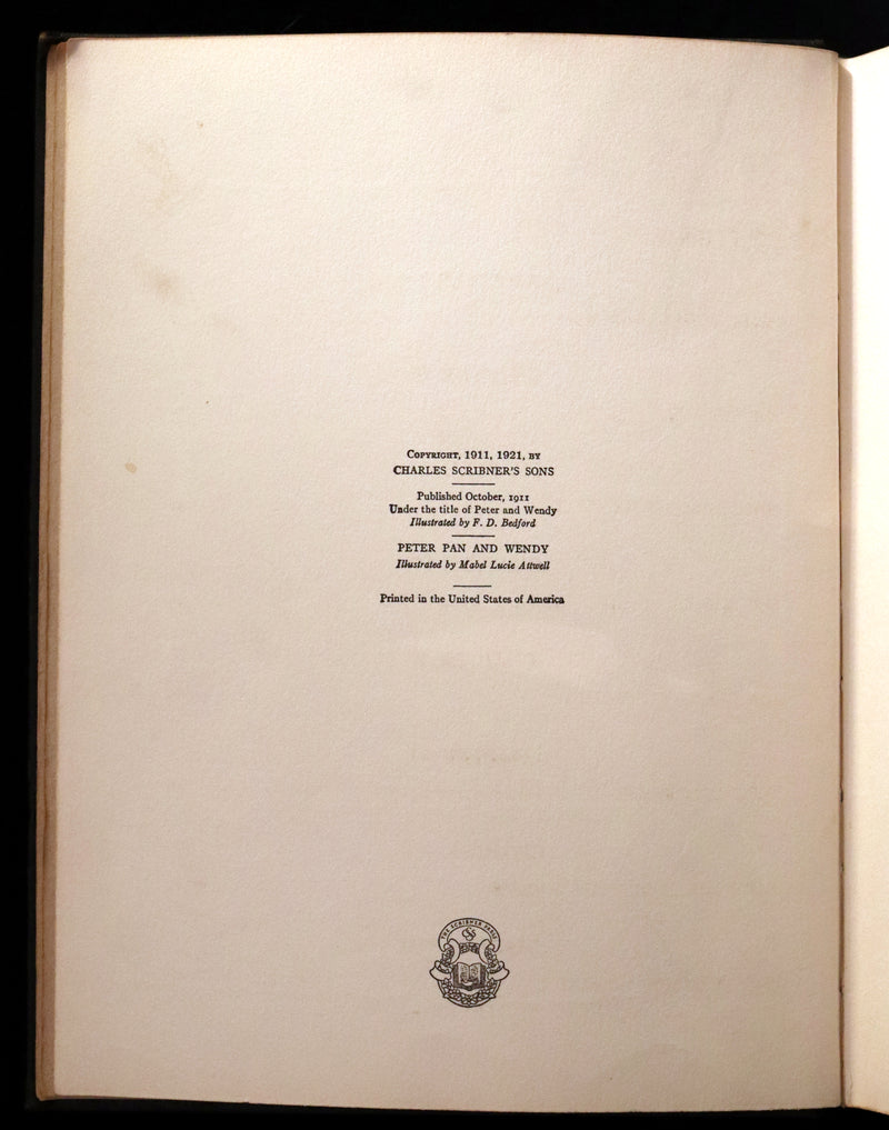 1926 Rare Book - Peter Pan and Wendy by J.M. Barrie Illustrated by Mabel Lucie Attwell.