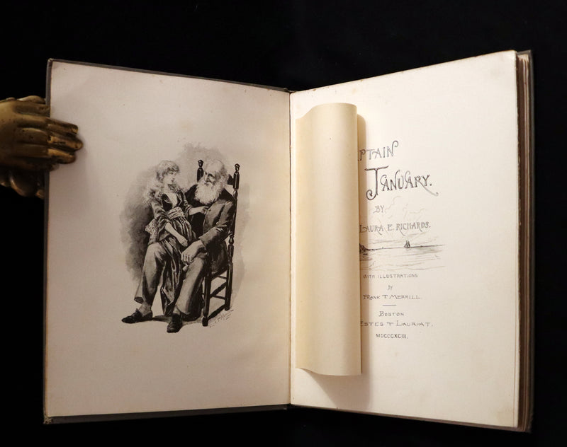 1893 Rare Victorian Book - CAPTAIN JANUARY, Lighthouse Keeper and His Little Girl by Laura E. Richards. Illustrated.