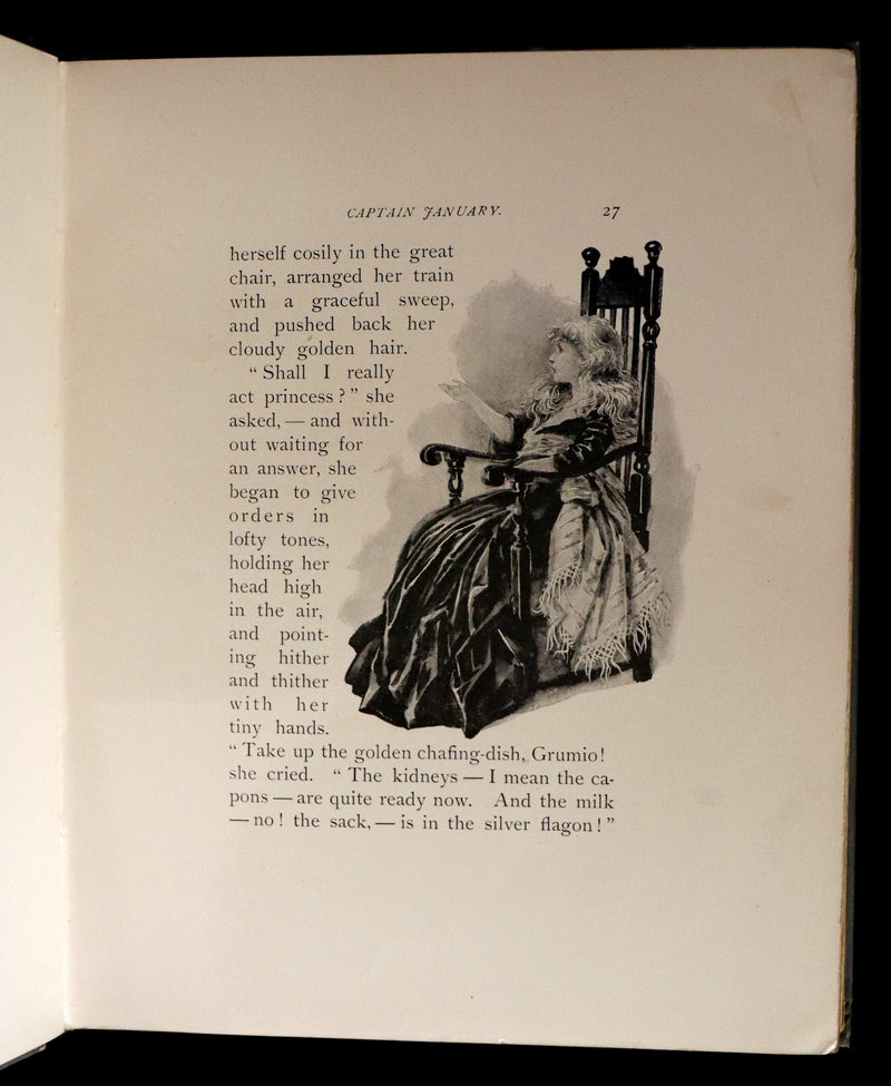1893 Rare Victorian Book - CAPTAIN JANUARY, Lighthouse Keeper and His Little Girl by Laura E. Richards. Illustrated.