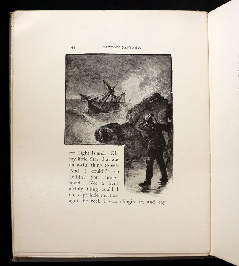 1893 Rare Victorian Book - CAPTAIN JANUARY, Lighthouse Keeper and His Little Girl by Laura E. Richards. Illustrated.