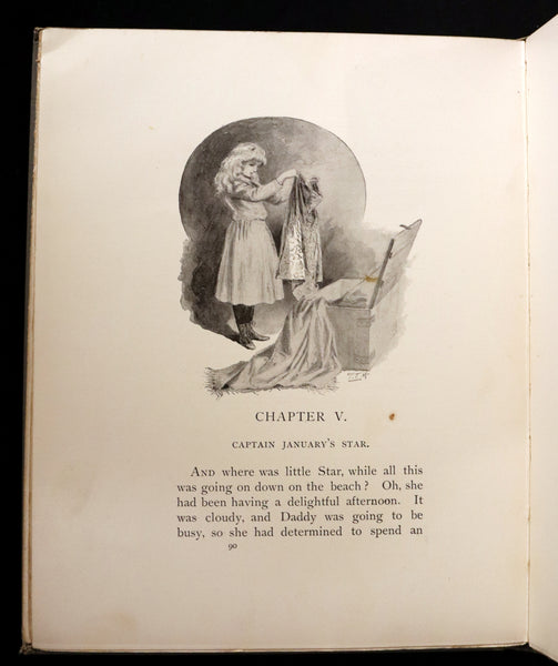 1893 Rare Victorian Book - CAPTAIN JANUARY, Lighthouse Keeper and His Little Girl by Laura E. Richards. Illustrated.