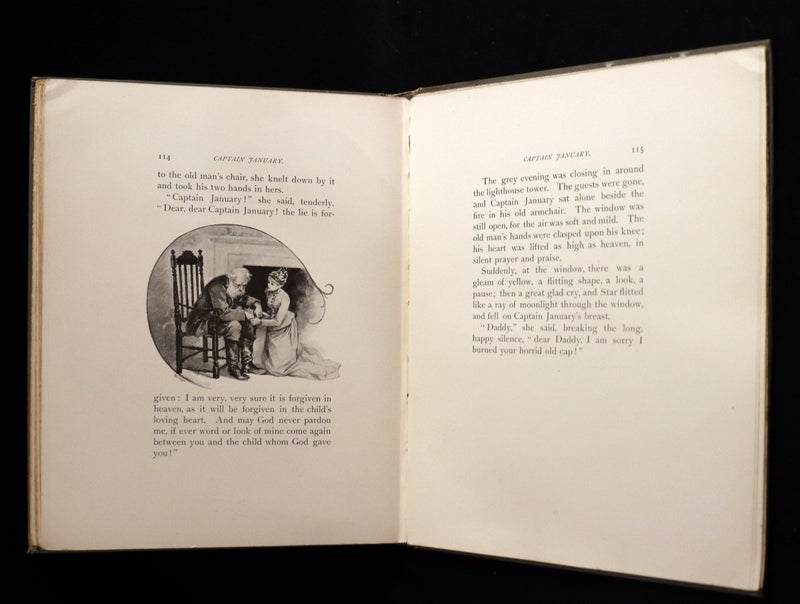 1893 Rare Victorian Book - CAPTAIN JANUARY, Lighthouse Keeper and His Little Girl by Laura E. Richards. Illustrated.