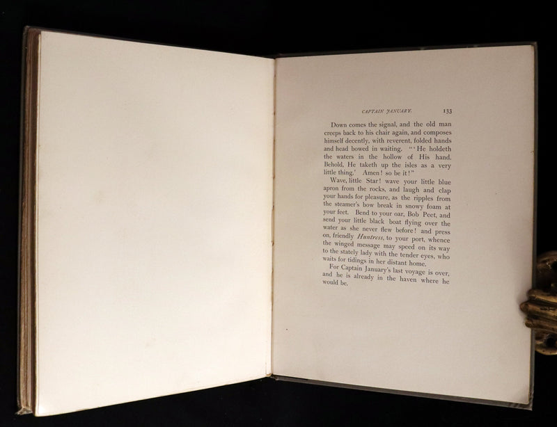 1893 Rare Victorian Book - CAPTAIN JANUARY, Lighthouse Keeper and His Little Girl by Laura E. Richards. Illustrated.