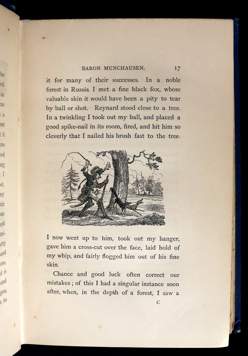 1868 Rare Book - The Travels and Surprising Adventures of Baron MUNCHAUSEN. Illustrated by Cruikshank.