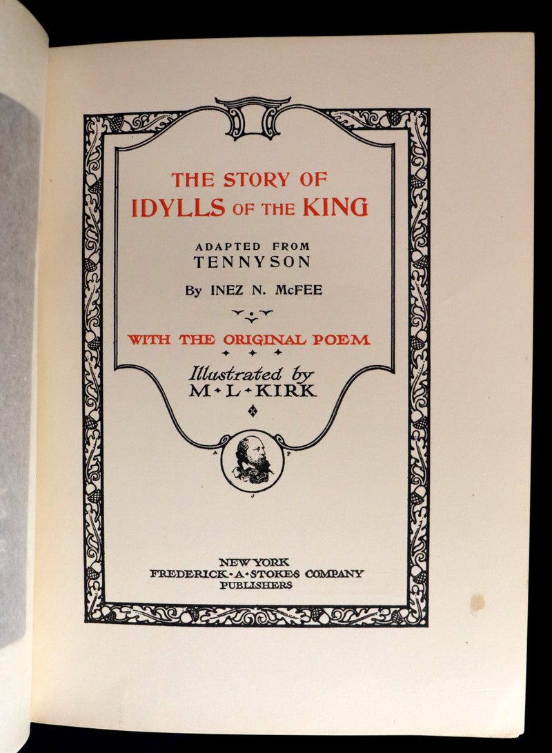 1912 First Edition Illustrated by Maria L. Kirk - Legend of King Arthur - Idylls of the King.