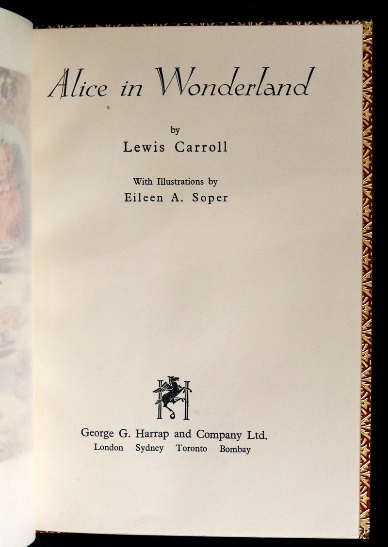1947 Scarce 1stED in Bayntun Binding - Alice in Wonderland, First Edition Illustrated by Eileen Soper.