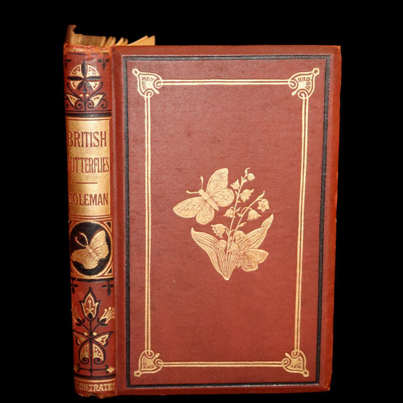 1860 Scarce Book - British Butterflies, Figures and Descriptions of Every Native Species by W. S. Coleman.