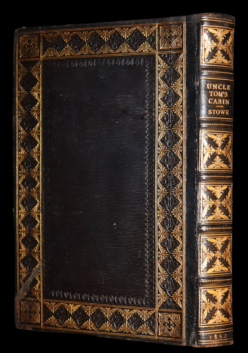 1852 Rare Early Edition in Morocco binding ~ Uncle Tom's Cabin by Harriet Beecher Stowe. Illustrated.