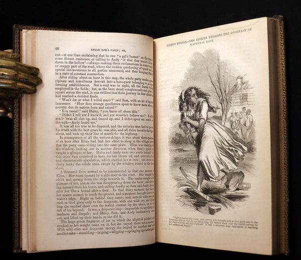 1852 Rare Early Edition in Morocco binding ~ Uncle Tom's Cabin by Harriet Beecher Stowe. Illustrated.