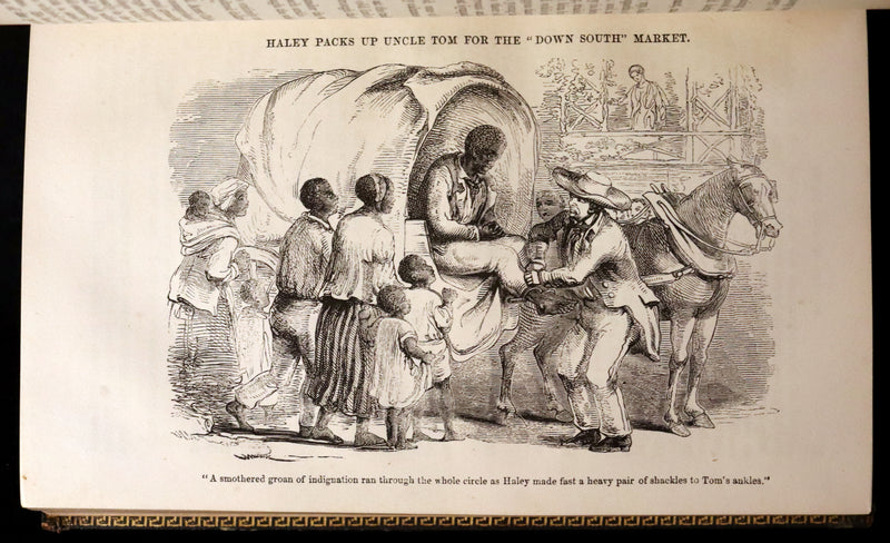 1852 Rare Early Edition in Morocco binding ~ Uncle Tom's Cabin by Harriet Beecher Stowe. Illustrated.