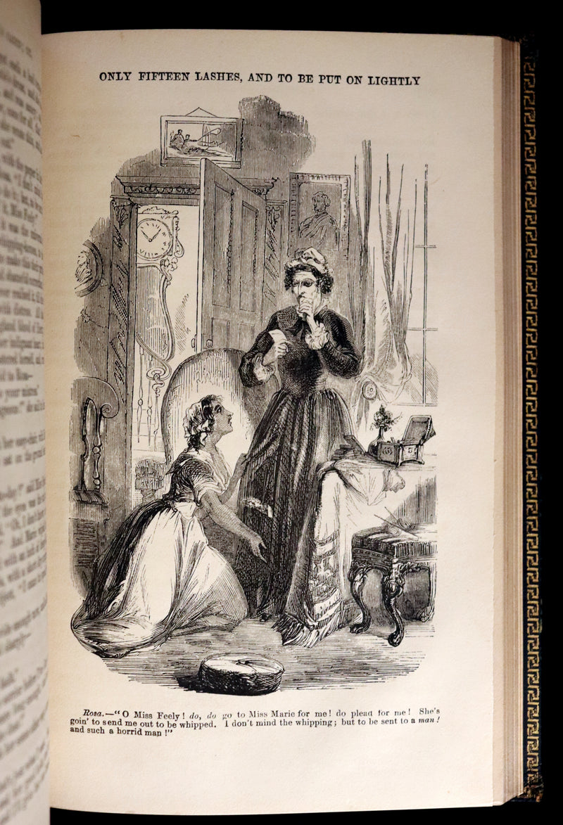 1852 Rare Early Edition in Morocco binding ~ Uncle Tom's Cabin by Harriet Beecher Stowe. Illustrated.