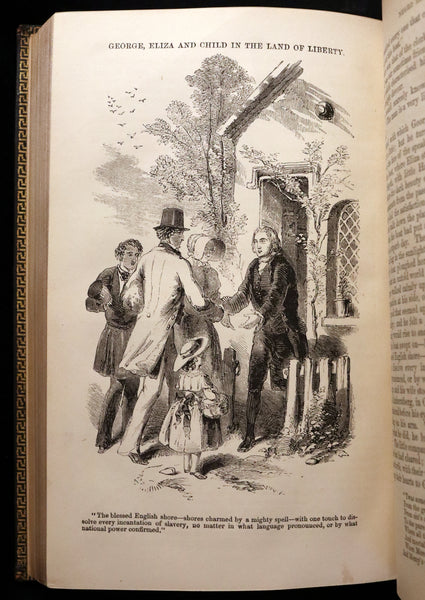 1852 Rare Early Edition in Morocco binding ~ Uncle Tom's Cabin by Harriet Beecher Stowe. Illustrated.