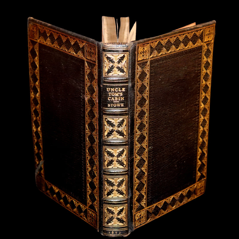 1852 Rare Early Edition in Morocco binding ~ Uncle Tom's Cabin by Harriet Beecher Stowe. Illustrated.