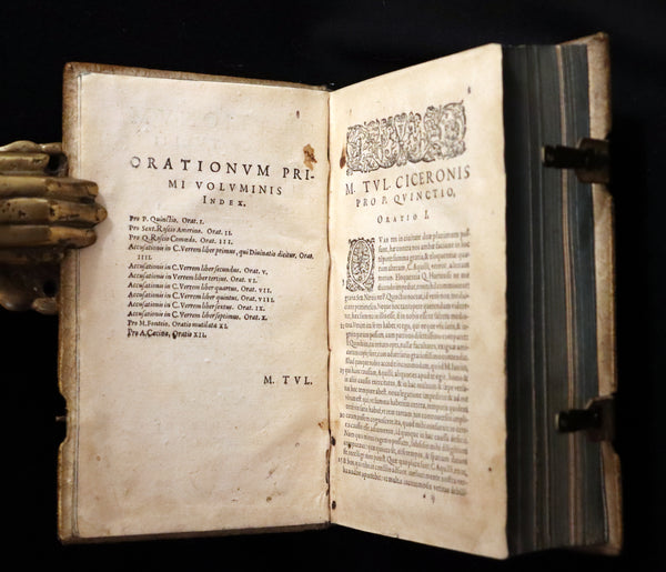 1590 Scarce Latin vellum Book - Cicero Orations / Speeches - Orationum Marci Tullii Ciceronis.