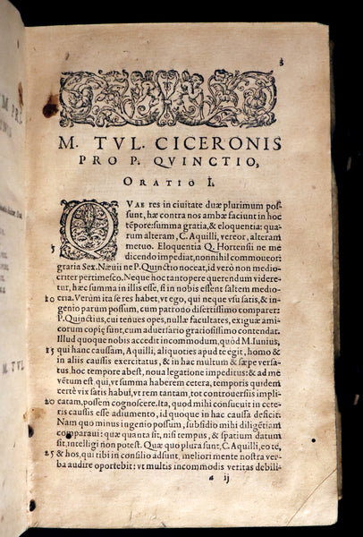1590 Scarce Latin vellum Book - Cicero Orations / Speeches - Orationum Marci Tullii Ciceronis.