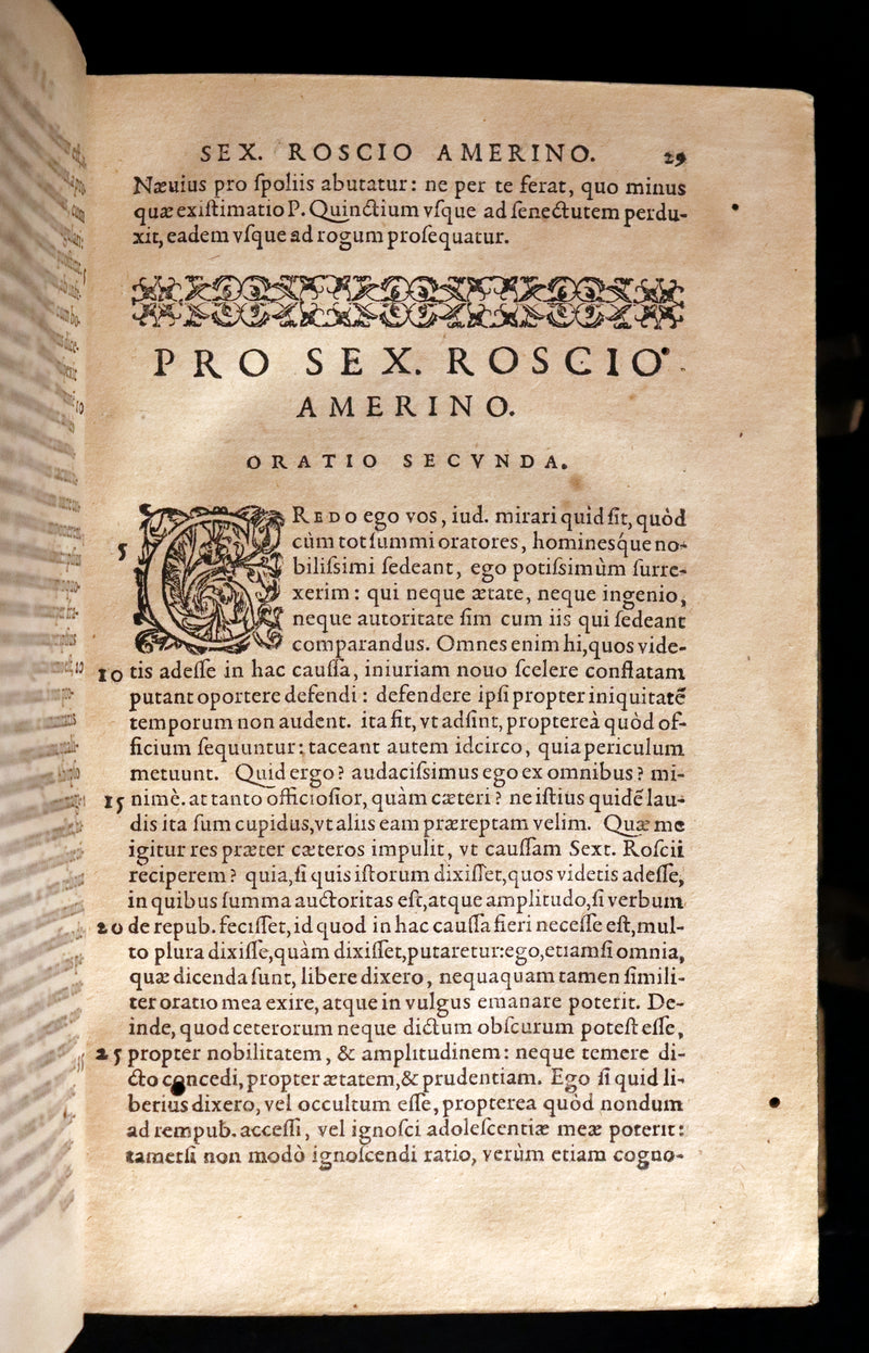 1590 Scarce Latin vellum Book - Cicero Orations / Speeches - Orationum Marci Tullii Ciceronis.