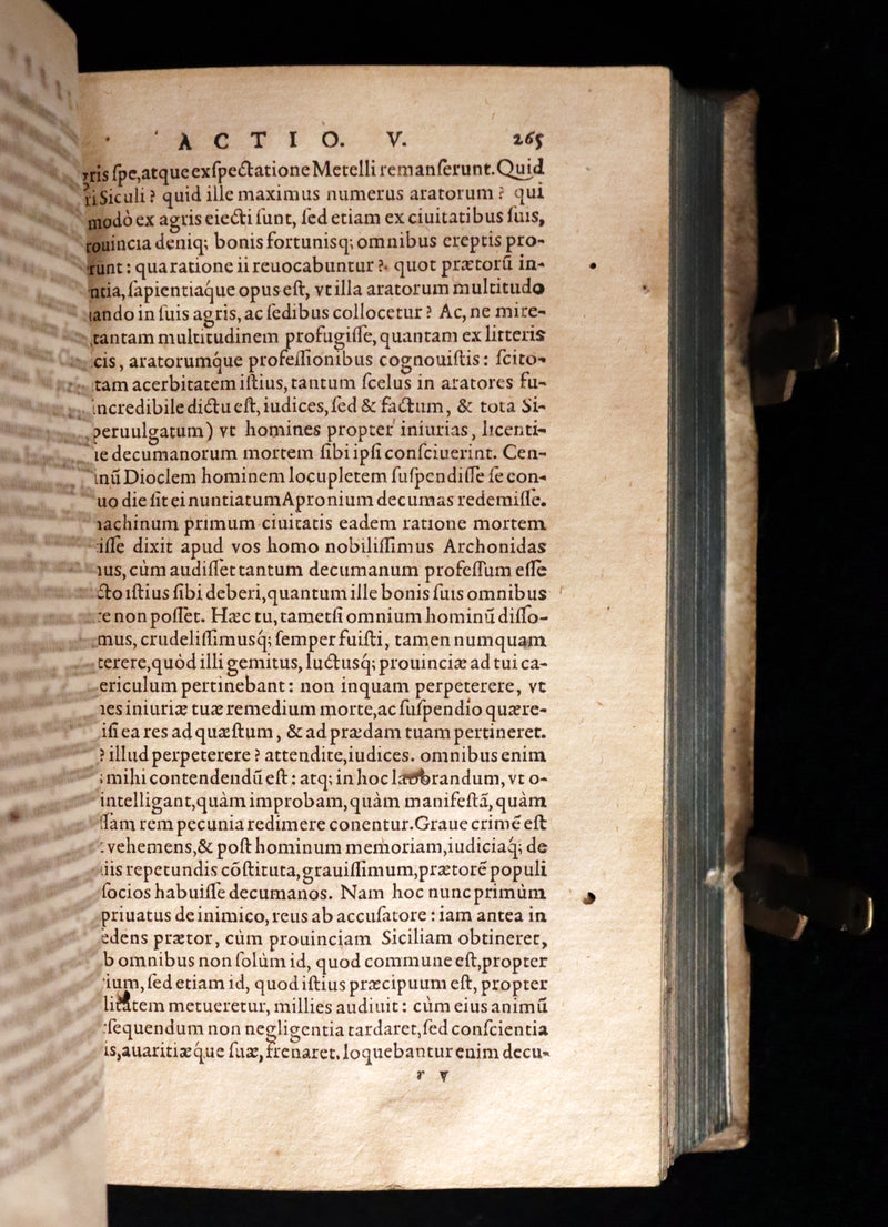 1590 Scarce Latin vellum Book - Cicero Orations / Speeches - Orationum Marci Tullii Ciceronis.