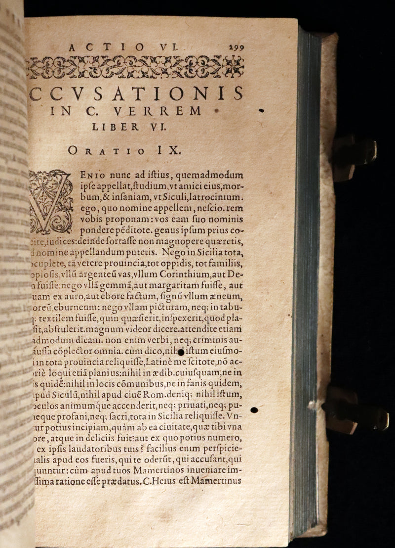 1590 Scarce Latin vellum Book - Cicero Orations / Speeches - Orationum Marci Tullii Ciceronis.