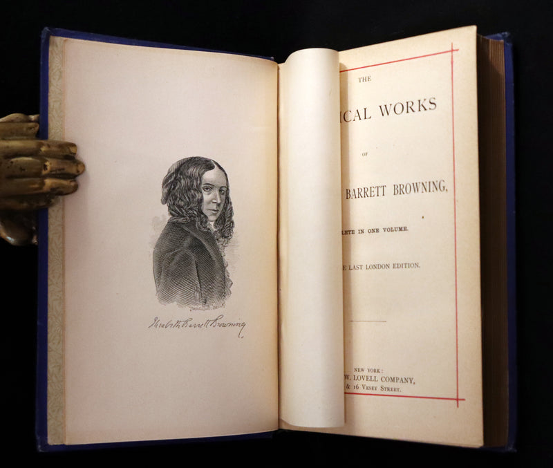 1883 Rare and beautiful Victorian Book - The Poetical Works of Elizabeth Barrett Browning.