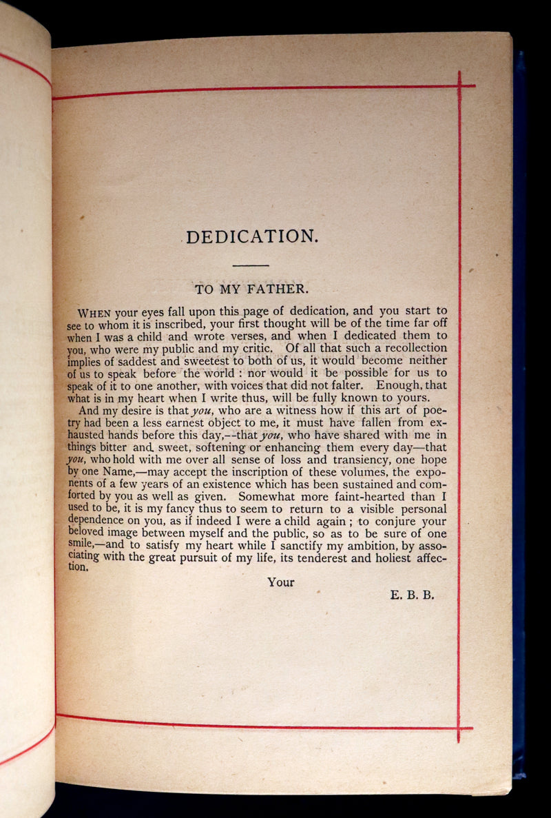 1883 Rare and beautiful Victorian Book - The Poetical Works of Elizabeth Barrett Browning.