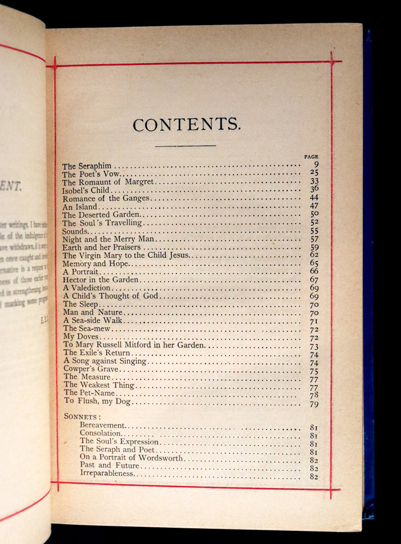 1883 Rare and beautiful Victorian Book - The Poetical Works of Elizabeth Barrett Browning.