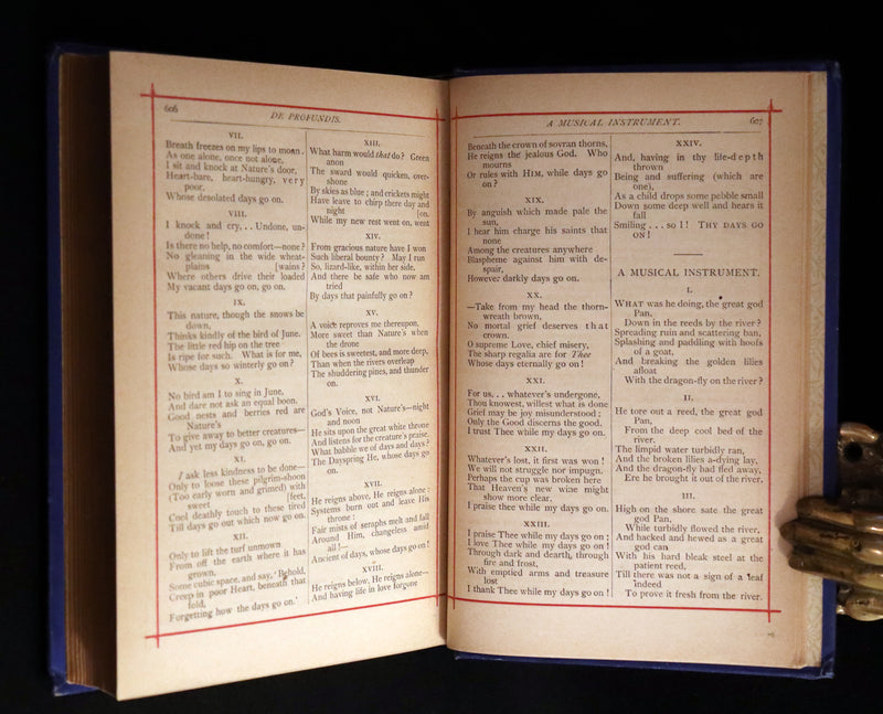 1883 Rare and beautiful Victorian Book - The Poetical Works of Elizabeth Barrett Browning.