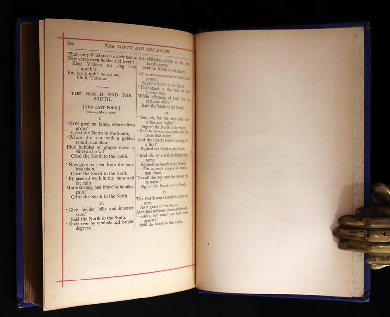 1883 Rare and beautiful Victorian Book - The Poetical Works of Elizabeth Barrett Browning.