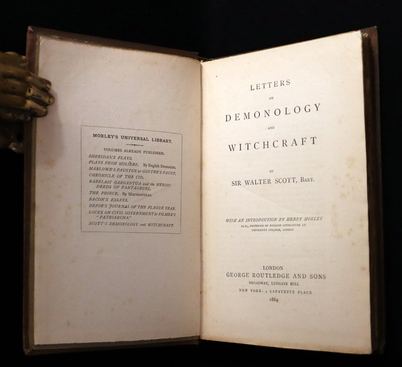 1884 Rare Edition  - Demonology and Witchcraft - WITCHES & FAIRIES by Sir Walter Scott.