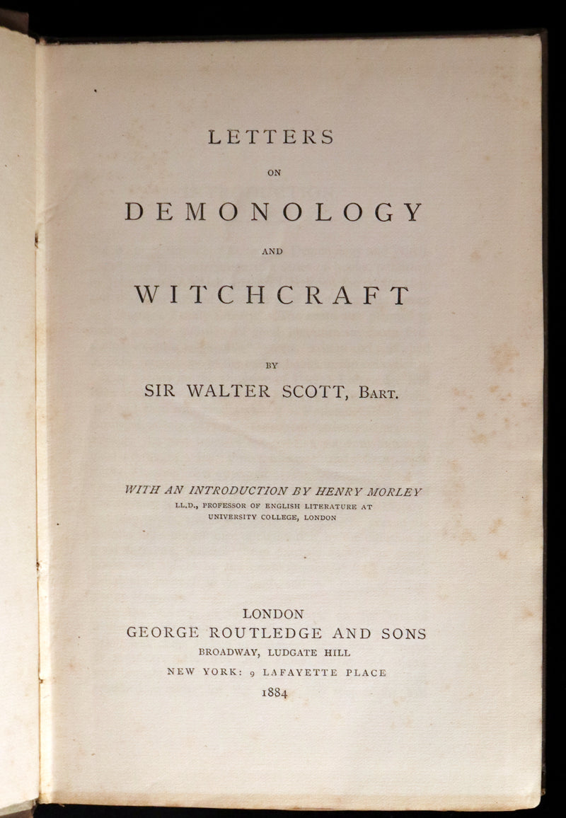 1884 Rare Edition  - Demonology and Witchcraft - WITCHES & FAIRIES by Sir Walter Scott.
