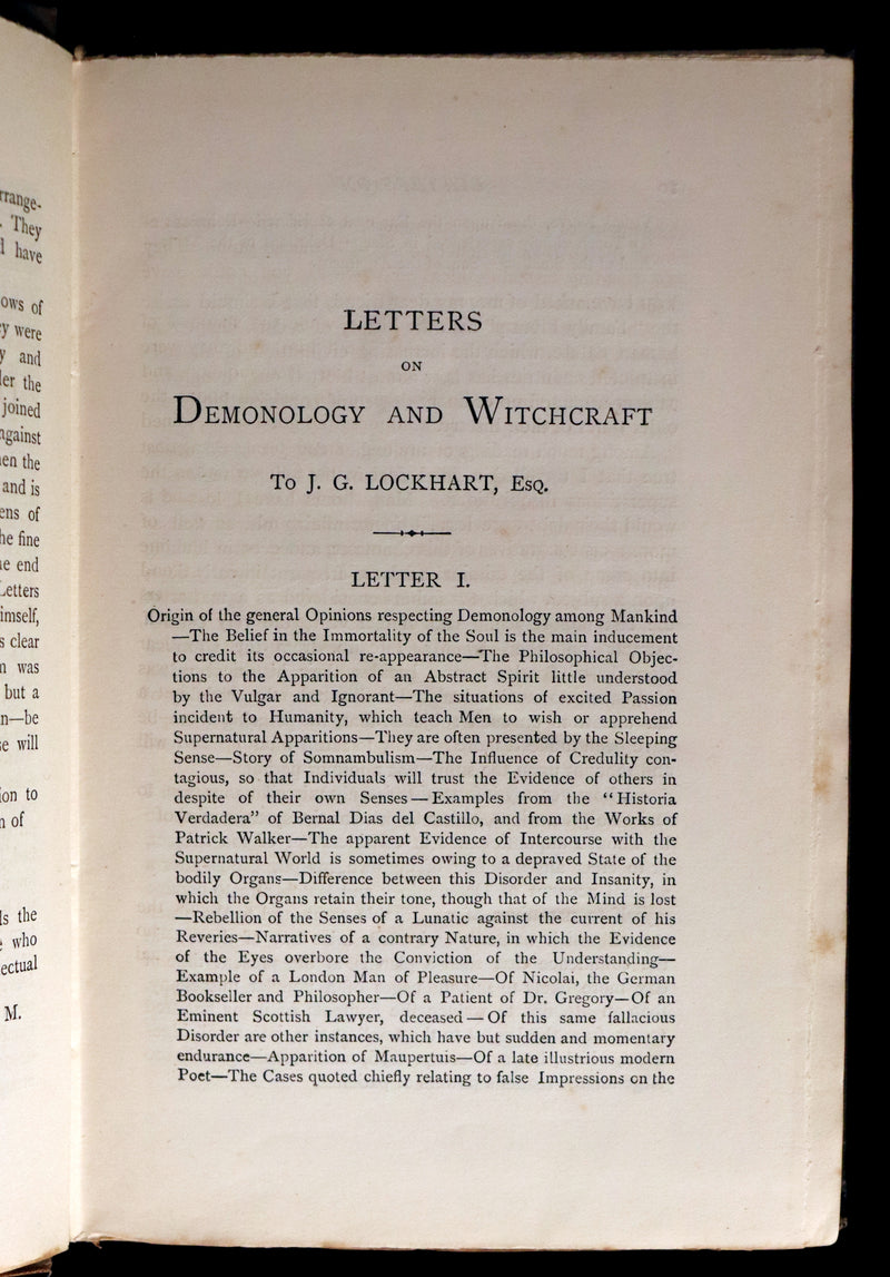 1884 Rare Edition  - Demonology and Witchcraft - WITCHES & FAIRIES by Sir Walter Scott.