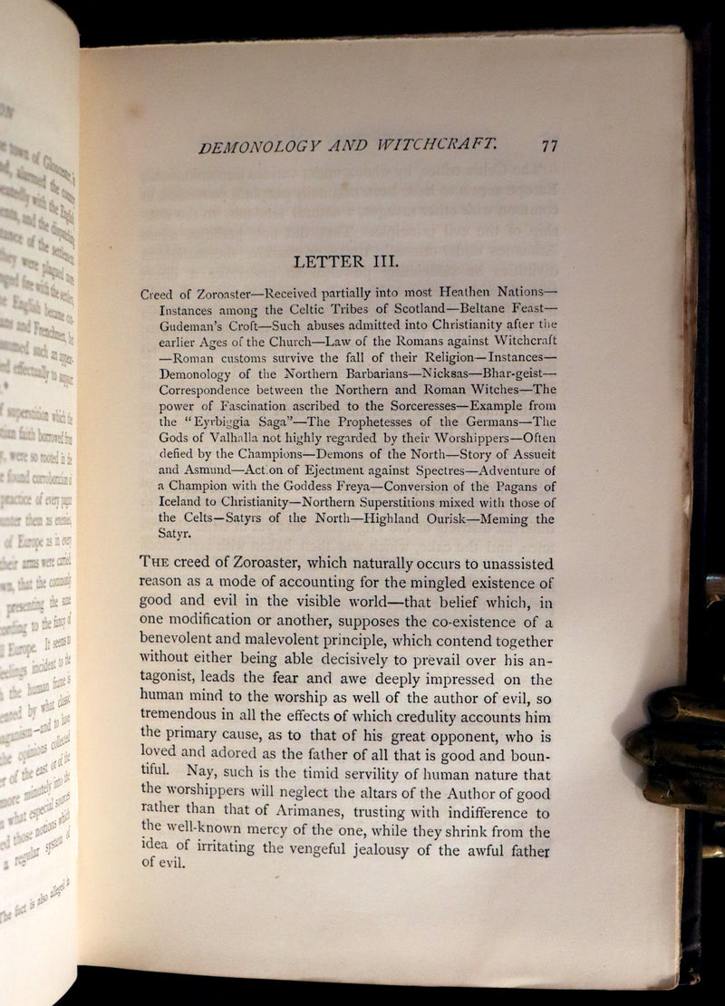 1884 Rare Edition  - Demonology and Witchcraft - WITCHES & FAIRIES by Sir Walter Scott.