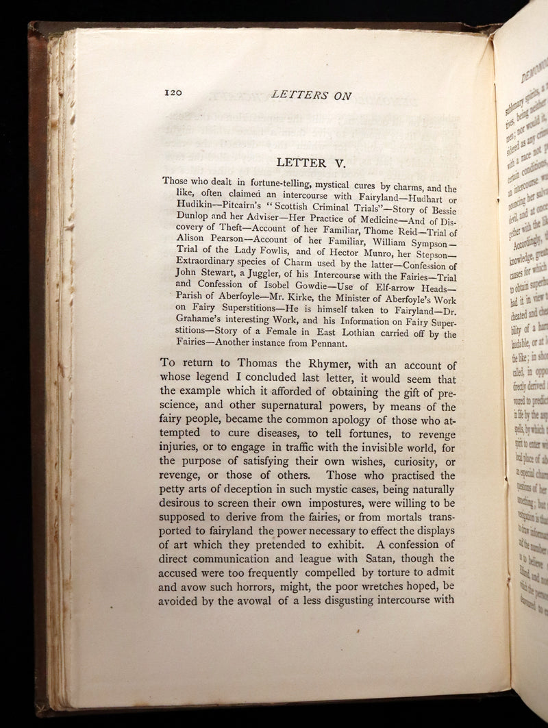 1884 Rare Edition  - Demonology and Witchcraft - WITCHES & FAIRIES by Sir Walter Scott.