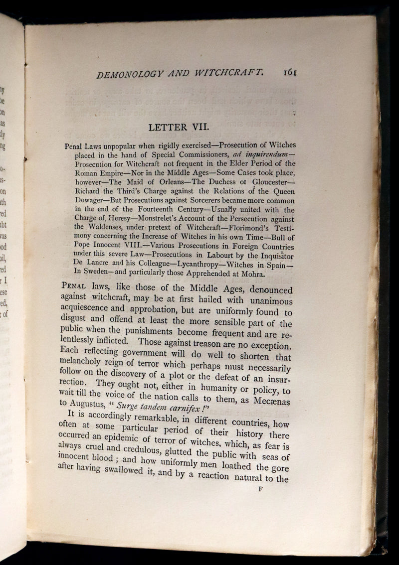 1884 Rare Edition  - Demonology and Witchcraft - WITCHES & FAIRIES by Sir Walter Scott.