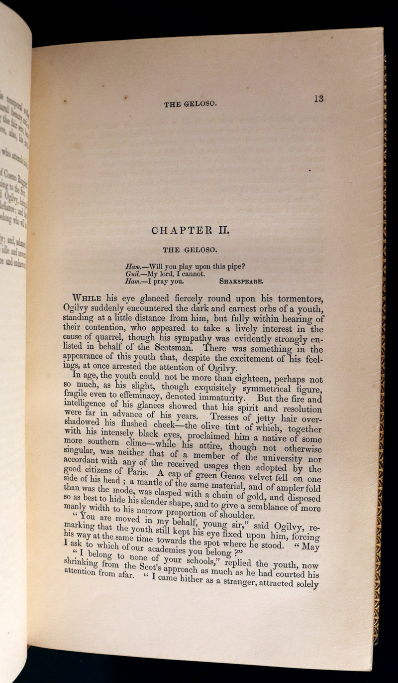 1849 Rare Book beautifully bound by Launder - CRICHTON by Ainsworth, illustrated by Hablot K. Browne.