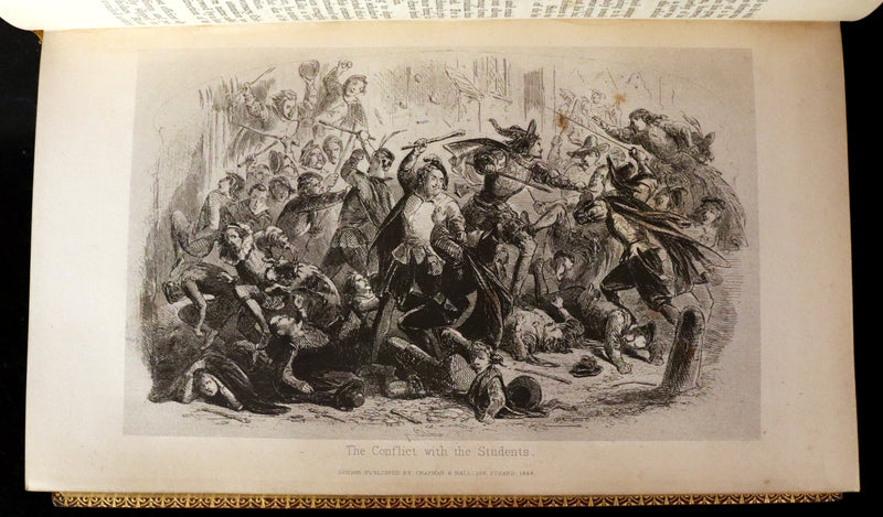 1849 Rare Book beautifully bound by Launder - CRICHTON by Ainsworth, illustrated by Hablot K. Browne.