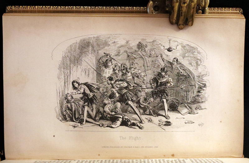 1849 Rare Book beautifully bound by Launder - CRICHTON by Ainsworth, illustrated by Hablot K. Browne.