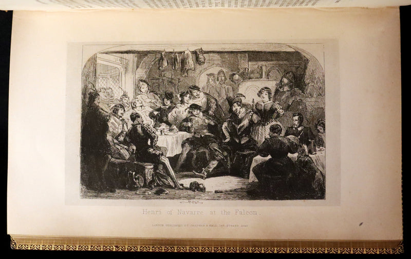 1849 Rare Book beautifully bound by Launder - CRICHTON by Ainsworth, illustrated by Hablot K. Browne.