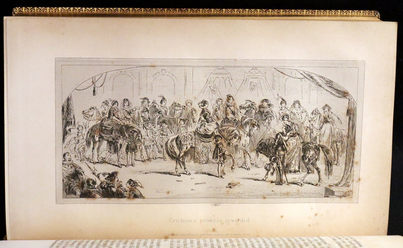 1849 Rare Book beautifully bound by Launder - CRICHTON by Ainsworth, illustrated by Hablot K. Browne.