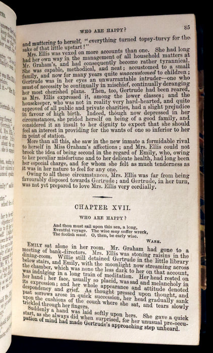 1854 Rare Victorian Book - The LAMPLIGHTER by Maria Susanna Cummins. First Edition.