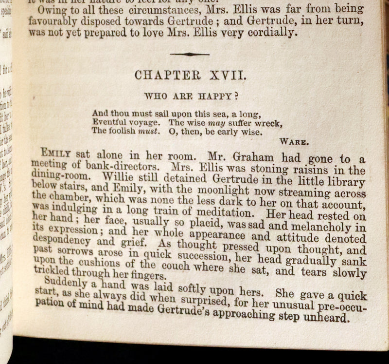 1854 Rare Victorian Book - The LAMPLIGHTER by Maria Susanna Cummins. First Edition.